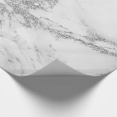 Weißer grauer silberner Glittermarmor des Geschenkpapier (Ecke)