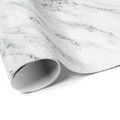 Weißer grauer silberner Glittermarmor des Geschenkpapier (Rolleneckpunkt)