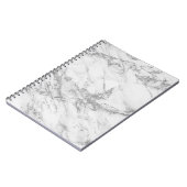 Weißer grauer silberner Glittermarmor des Notizblock (Linke Seite)