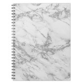 Weißer grauer silberner Glittermarmor des Notizblock (Vorderseite)