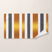 Weißer Graugoldener Effekt gestreift Badhandtuch Set (Handtuch)