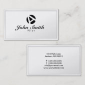 Weißer Grenzmonogramm-Pilot/Flieger-Visitenkarte Visitenkarte (Vorne/Hinten)