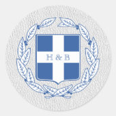 Weißer Griechenland-Pass Runder Aufkleber (Vorderseite)