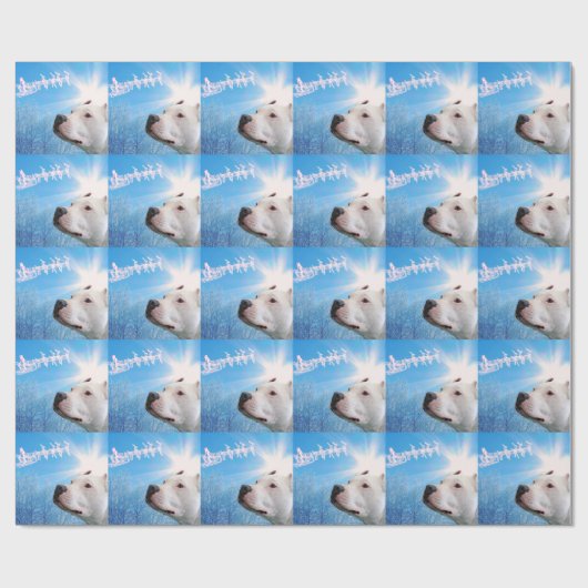 Weißer Gruben-Stier-Terrier-Hund wartete Geschenkpapier (Flach)