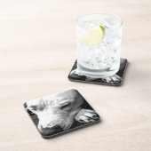 Weißer Grubenbull Getränkeuntersetzer (Rechte Seite)