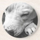 Weißer Grubenbull Getränkeuntersetzer (Vorne)