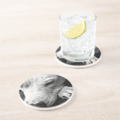 Weißer Grubenbull Getränkeuntersetzer (Seite)