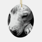 Weißer Grubenbull Keramik Ornament (Rechts)