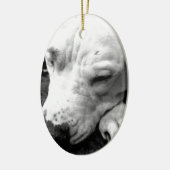 Weißer Grubenbull Keramikornament (Links)