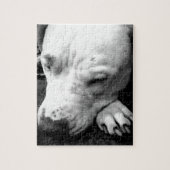 Weißer Grubenbull Puzzle (Vertikal)