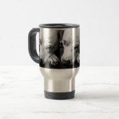 Weißer Grubenbull Reisebecher (Vorderseite Links)