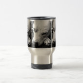 Weißer Grubenbull Reisebecher (Mittel)