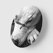 Weißer Grubenbull Runde Wanduhr (Winkel)