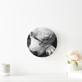 Weißer Grubenbull Runde Wanduhr (Zuhause)