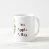 Weißer Grüner Apfel Ein Tag Igel Kaffeetasse (VorderseiteRechts)