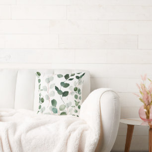WEISSER GRÜNER BOTANISCHER DRUCKPILLOW KISSEN