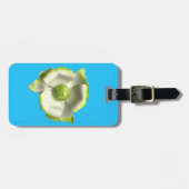 Weißer grüner Frühlingsbläser MOD Retro Blume Blau Gepäckanhänger (Vorderseite horizontal)