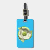 Weißer grüner Frühlingsbläser MOD Retro Blume Blau Gepäckanhänger (Vorderseite vertikal)