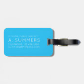 Weißer grüner Frühlingsbläser MOD Retro Blume Blau Gepäckanhänger (Rückseite horizontal)