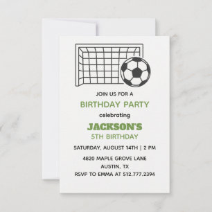 Weißer & Grüner Fußball-Geburtstag • Jungen-Sportp Einladung