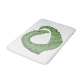 Weißer Grüner Herzdrache Badematte (Schrägansicht)