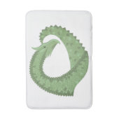 Weißer Grüner Herzdrache Badematte (Vorderseite Vertikal)
