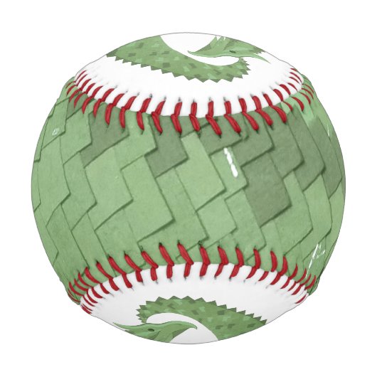 Weißer Grüner Herzdrache Baseball (Rückseite)