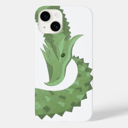 Weißer Grüner Herzdrache Case-Mate iPhone Hülle (Rückseite)