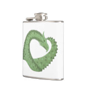 Weißer Grüner Herzdrache Flachmann (Links)