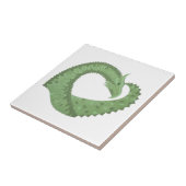 Weißer Grüner Herzdrache Fliese (Seite)