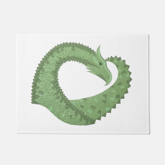 Weißer Grüner Herzdrache Fußmatte (Vorderseite)