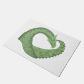 Weißer Grüner Herzdrache Fußmatte (Schrägansicht)