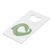 Weißer Grüner Herzdrache Geldbeutel Flaschenöffner (Rückseite Schrägansicht)