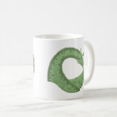 Weißer Grüner Herzdrache Kaffeetasse (VorderseiteRechts)