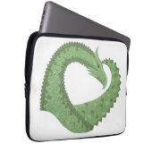 Weißer Grüner Herzdrache Laptopschutzhülle (Vorne Rechts)