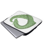 Weißer Grüner Herzdrache Laptopschutzhülle (Vorne Knopf)