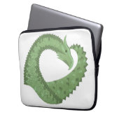 Weißer Grüner Herzdrache Laptopschutzhülle (Vorderseite Links)