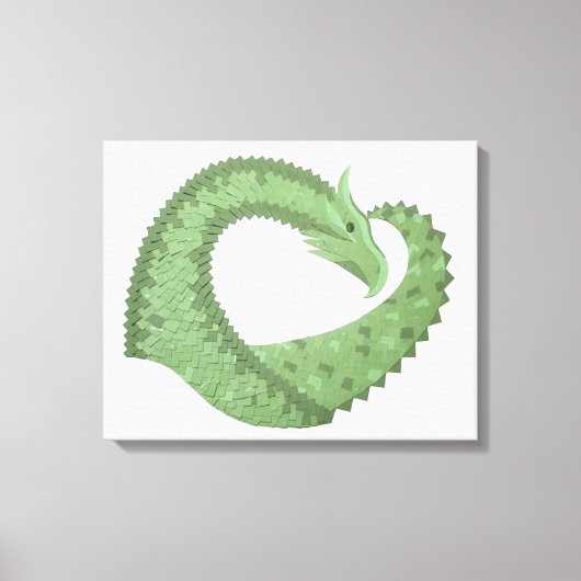 Weißer Grüner Herzdrache Leinwanddruck (Vorderseite)