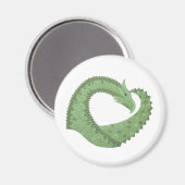Weißer Grüner Herzdrache Magnet (Vorderseite/Rückseite)