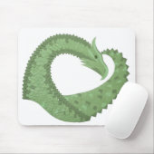 Weißer Grüner Herzdrache Mousepad (Mit Mouse)