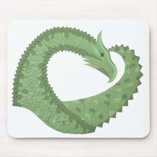 Weißer Grüner Herzdrache Mousepad (Vorne)