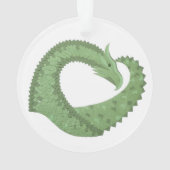 Weißer Grüner Herzdrache Ornament (Rückseite)