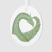 Weißer Grüner Herzdrache Ornament (Vorderseite)