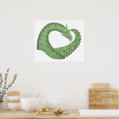 Weißer Grüner Herzdrache Poster (Küche)