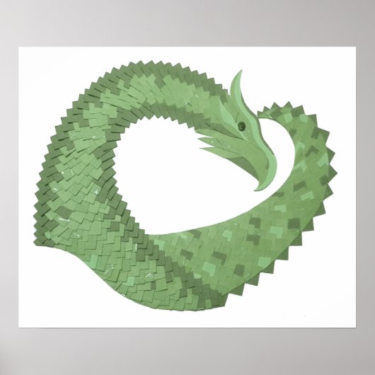 Weißer Grüner Herzdrache Poster (Vorne)