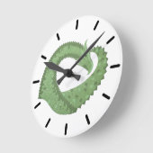 Weißer Grüner Herzdrache Runde Wanduhr (Winkel)