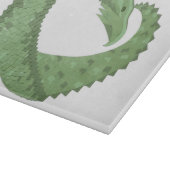 Weißer Grüner Herzdrache Schneidebrett (Ecke)