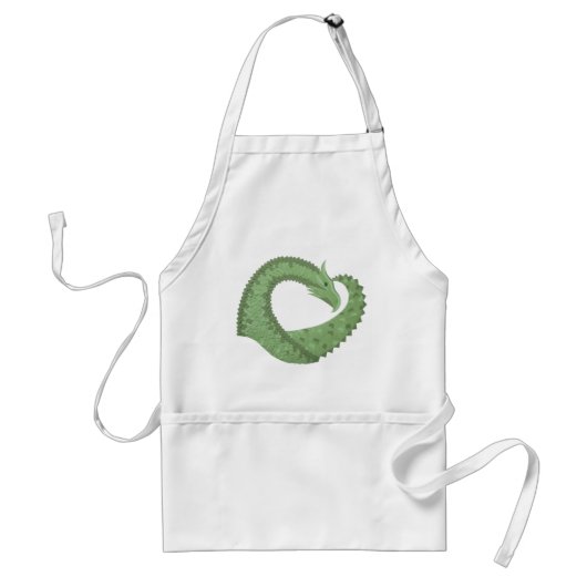 Weißer Grüner Herzdrache Schürze (Vorne)