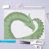 Weißer Grüner Herzdrache Seidenpapier (Handwerk)