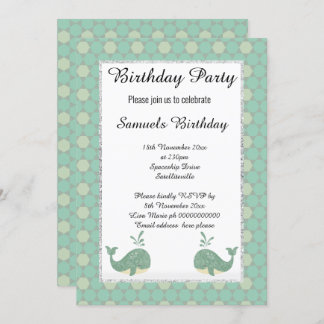 Weißer grüner Hexagon zum Geburtstag Einladung